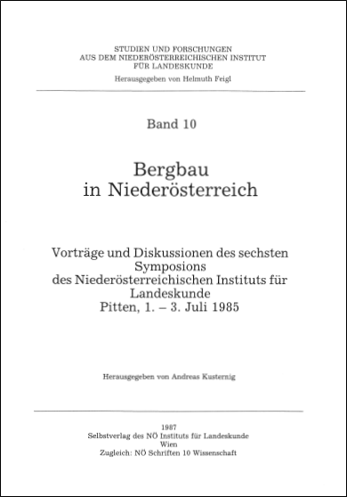 Cover des Buches Bergbau in NÖ